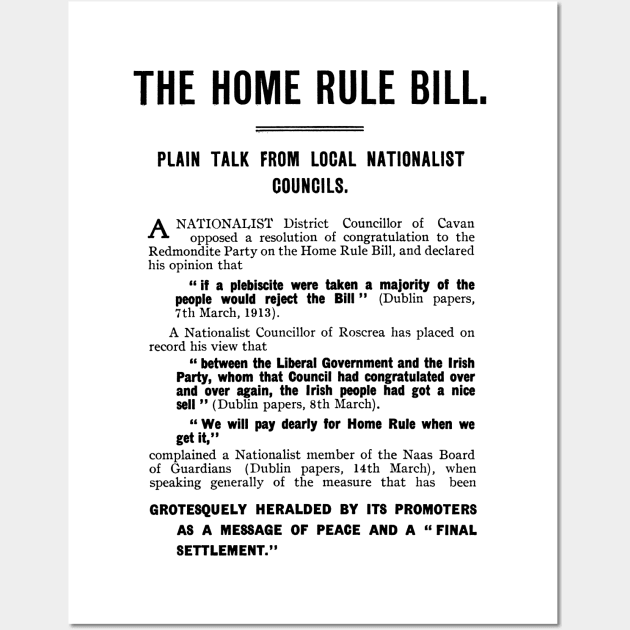 The Home Rule Bill Wall Art by feck!